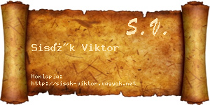 Sisák Viktor névjegykártya