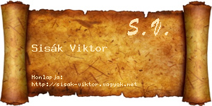 Sisák Viktor névjegykártya